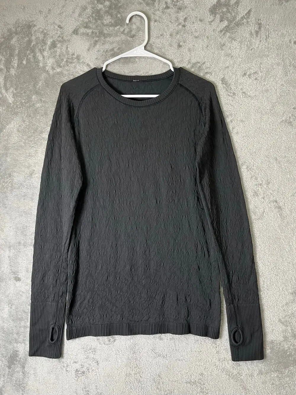 Lululemon Rest Less Pullover Black Textured Long Sleeve Running Workout Top 6